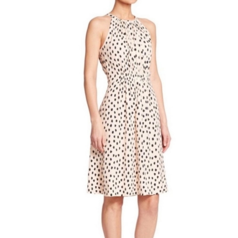 Kate Spade light pink/peach dot halter dress